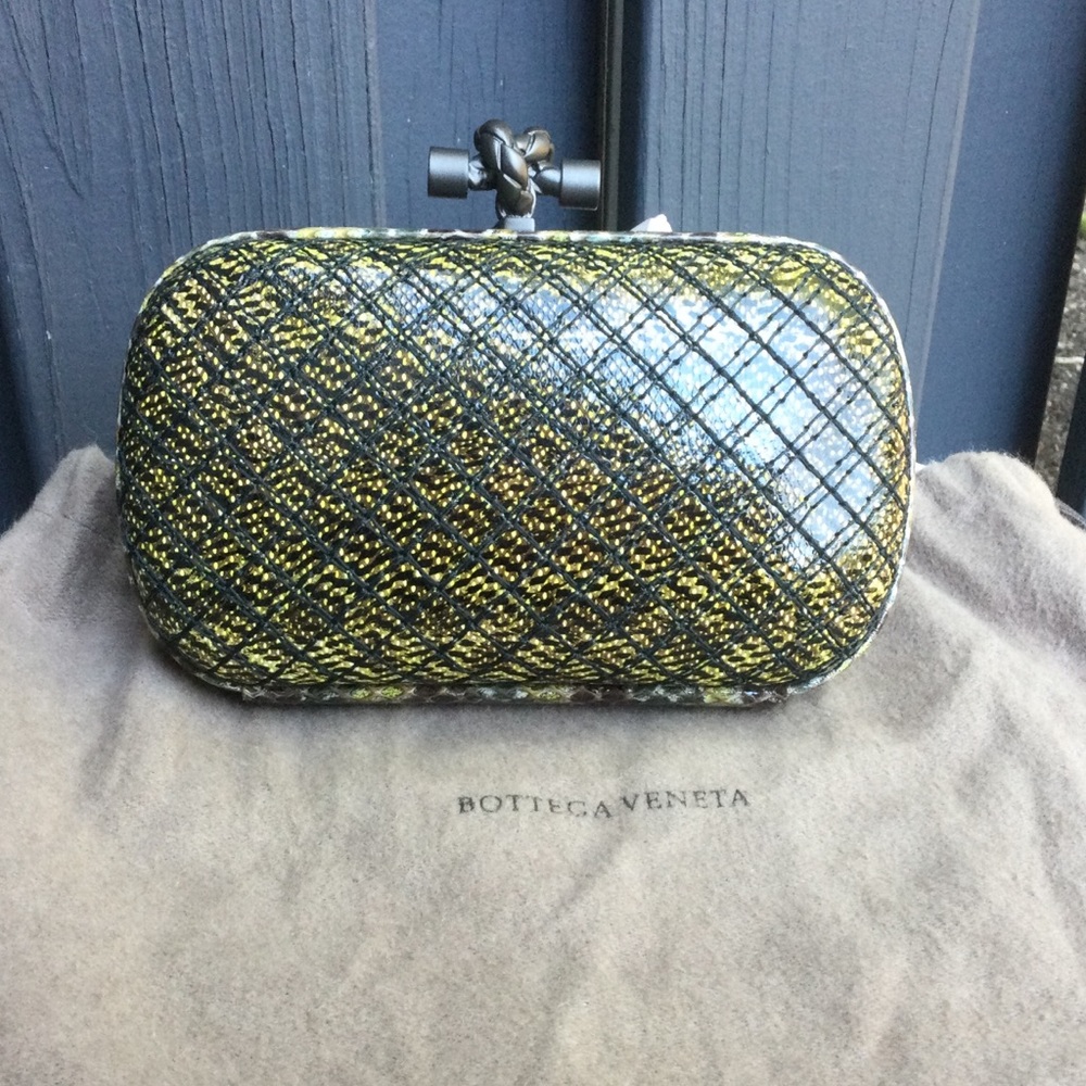 Bottega Veneta Knot Clutch in Snakeskin